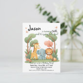 Carte postale Zoo Invitation Anniversaire (Debout devant)