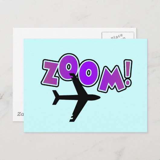 Carte Postale Zoom T-shirts et cadeaux d'avion (Devant / Derrière)