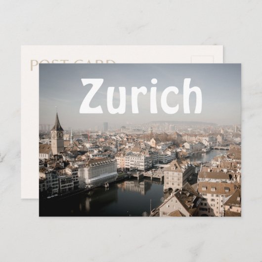 Carte Postale Zurich Skyline (Devant / Derrière)