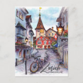 Carte Postale Zurich Suisse Aquarelle Peinture Voyage (Devant)