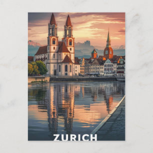 Carte Postale Zurich Suisse Travel