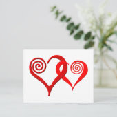 Carte Postale zwei Herzen verflochten deux coeurs entremêlés (Debout devant)