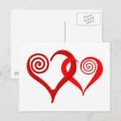 Carte Postale zwei Herzen verflochten deux coeurs entremêlés (Devant / Derrière)