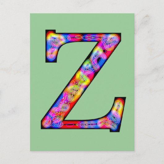 Carte Postale Zz Monogramme éclairé (Devant)