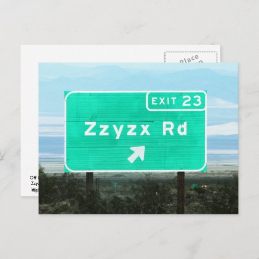 Carte Postale Zzyzx Rd.Exit (Devant / Derrière)