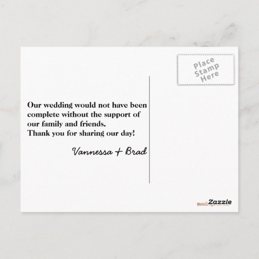 CARTE POSTCARD MARIAGE STRIPES CLASSIQUES (Dos)