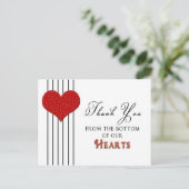 CARTE POSTCARD Merci - COEUR ROUGE - (Debout devant)