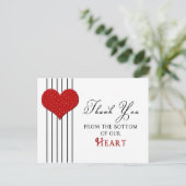 CARTE POSTCARD Merci - COEUR ROUGE - (Debout devant)