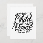 Carte Postcard, Pour cet enfant nous avons prié (Devant / Derrière)