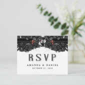 Carte PostCard RSVP Black White Halloween (Debout devant)