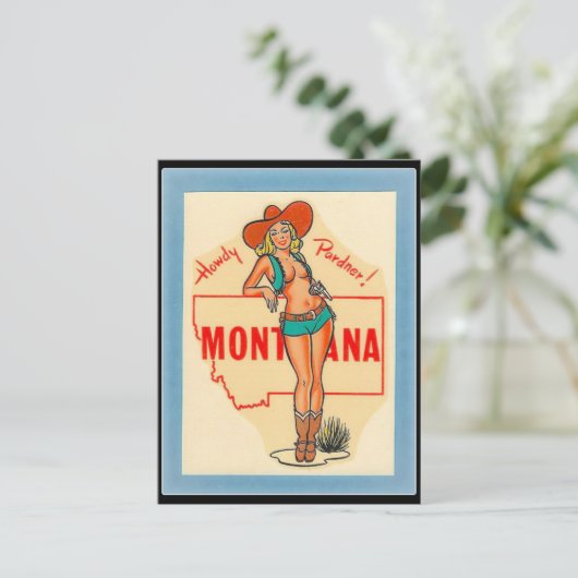 CARTE POSTCARD VINTAGE VOYAGE MONTANA (Debout devant)