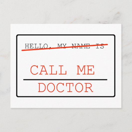 Carte poste médicale Call Me Doctor (Devant)