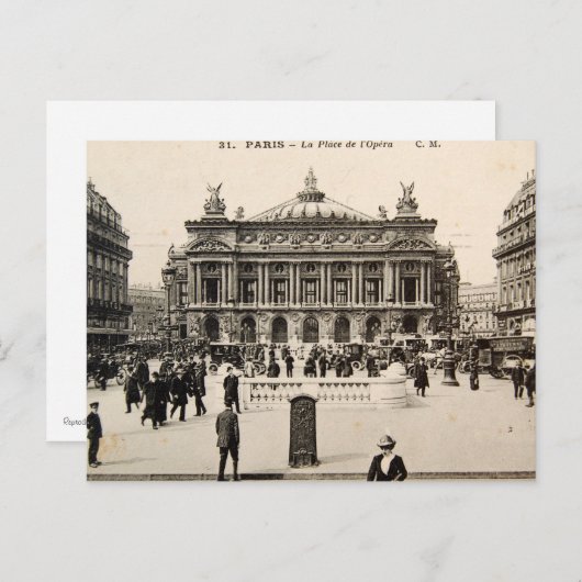 Carte Poste vintage Paris, Opéra (Devant / Derrière)