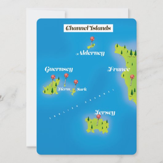 Carte Poster de Channel Islands Map. (Devant)