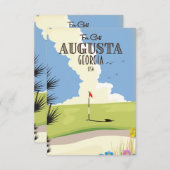 Carte Poster de golf Augusta Georgia (Devant / Derrière)
