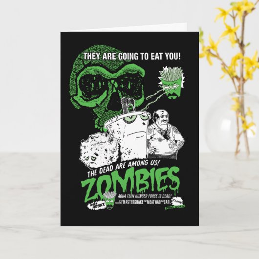 Carte Poster de la Force de Faim Ado Aqua Zombies (Fleur jaune)