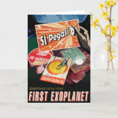 Carte Poster de l'espace rétro - Exoplanet Discovery 51  (Fleur jaune)