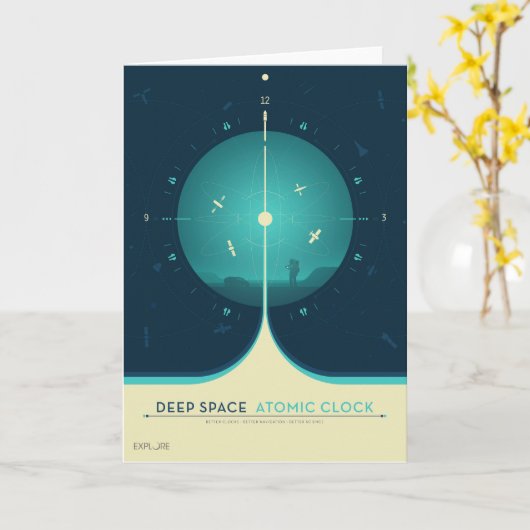 Carte Poster de l'horloge atomique Deep Space, version b (Fleur jaune)