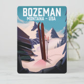 Carte poster de ski Bozeman Montana (Debout devant)
