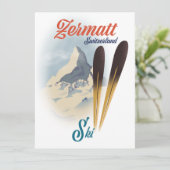 Carte poster de ski vintage Zermatt Suisse (Debout devant)