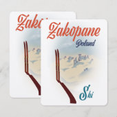 Carte poster de ski Zakopane Pologne (Devant / Derrière)