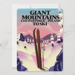 Carte Poster de voyage de Giant Mountains Pologne.