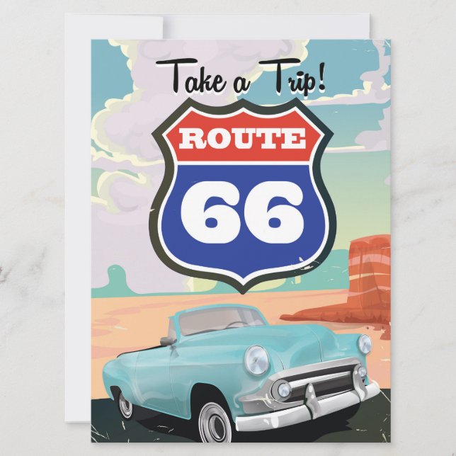 Carte Poster de voyage de la Route 66 (Devant)