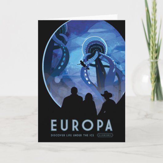 Carte Poster de voyage Retro Space - Jupiter's Moon Euro (Devant)