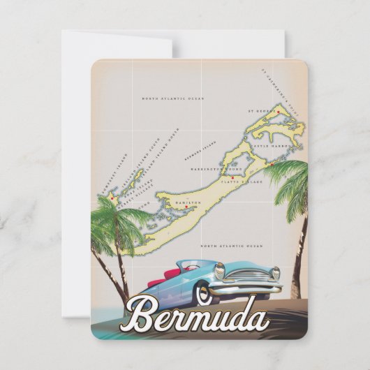 Carte Poster de voyage vintage Bermudes (Dos)
