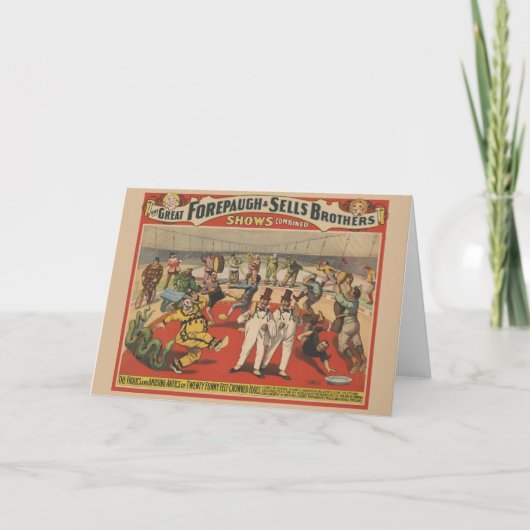 Carte Poster Du Cirque Montrant L'Amusant Antique Des Cl (Devant)
