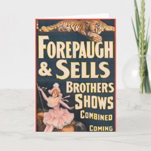 Carte Poster Du Cirque Tigre Et Femme À Cheval