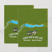 carte poster du lac Lewis et Clark. (Devant / Derrière)