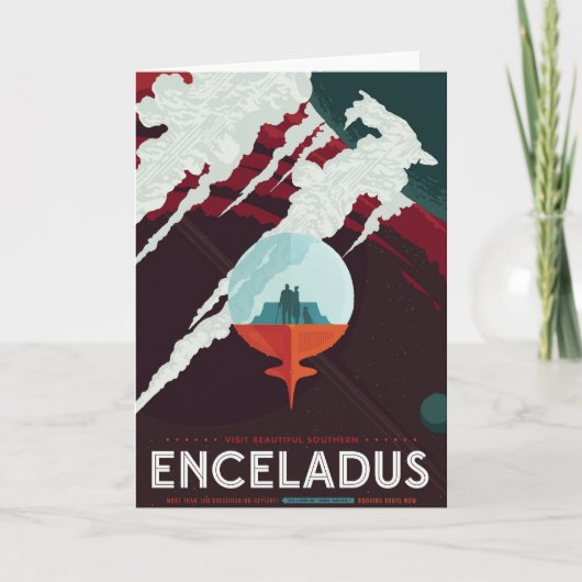 Carte Poster Espace Rétro Mission Cassini À Saturne (Devant)