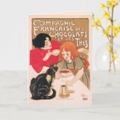 Carte Poster français Chocolats et Thés Vintage Steinlen (Fleur jaune)
