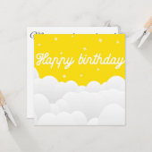 Carte Poster jaune vif pour fête d'anniversaire heureux (Devant/Arrière en situation)
