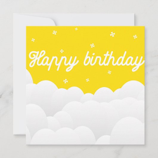 Carte Poster jaune vif pour fête d'anniversaire heureux (Devant)