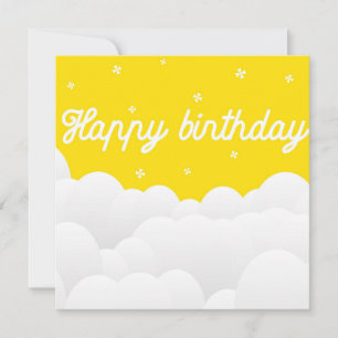 Carte Poster jaune vif pour fête d'anniversaire heureux