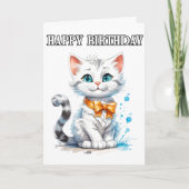 Carte Poster Kitty Chat Joyeux Anniversaire (Devant)