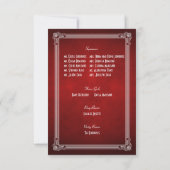 Carte poster vintage Deep Red Wedding Party (Dos)
