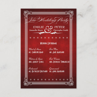 Carte poster vintage Deep Red Wedding Party
