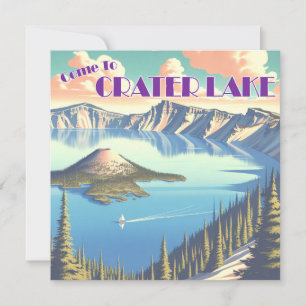 Carte Poster vintage du lac Crater