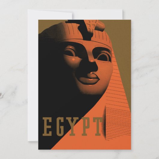 Carte Poster Vintage voyage avec Sphinx, Egypte, Afrique (Devant)