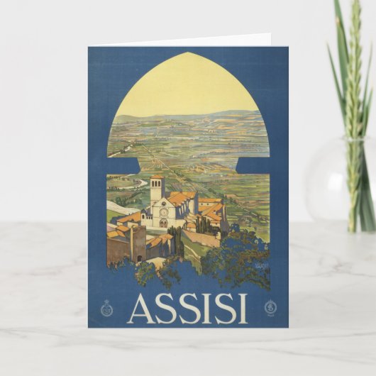 Carte Poster Vintage voyage D'Assise, Italie (Devant)
