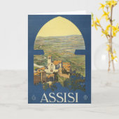 Carte Poster Vintage voyage D'Assise, Italie (Fleur jaune)