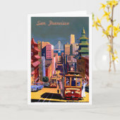 Carte Poster Vintage voyage de San Francisco (Fleur jaune)