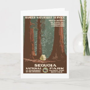 Carte Poster Vintage voyage du Sequoia National Park USA
