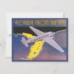 Carte Poster Vintage voyage, Floride d'avion