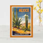 Carte Poster Vintage voyage "Mexique" (Fleur jaune)