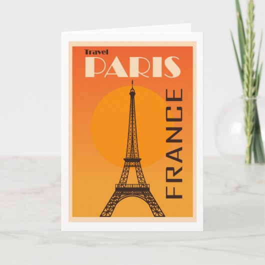 Carte Poster Vintage voyage Paris, France (Devant)