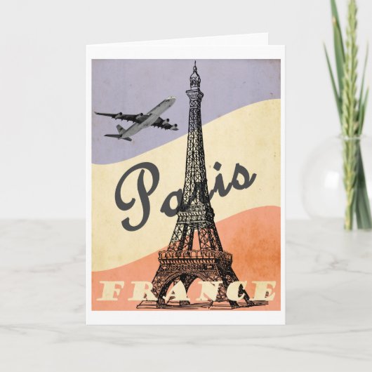 Carte Poster Vintage voyage Paris, France (Devant)